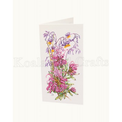 Pink Spider Flower (Grevillea) & Spreading Flax Lily Gift Card