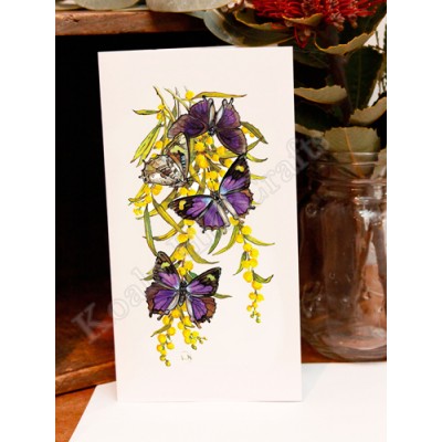 Northern Purple Azure Butterfly Greeting Card