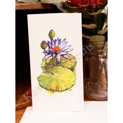 Blue Waterlily Greeting Card
